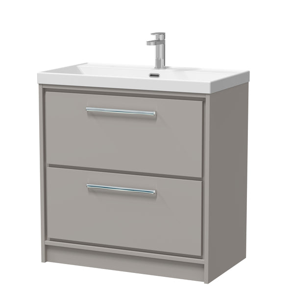 Hudson Reed 800mm Floor Standing 2-Drawer Vanity with Basin - 1 Tap Hole