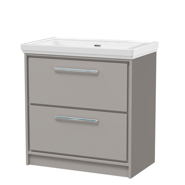 Hudson Reed 800mm Floor Standing 2-Drawer Vanity with Basin - 0 Tap Hole