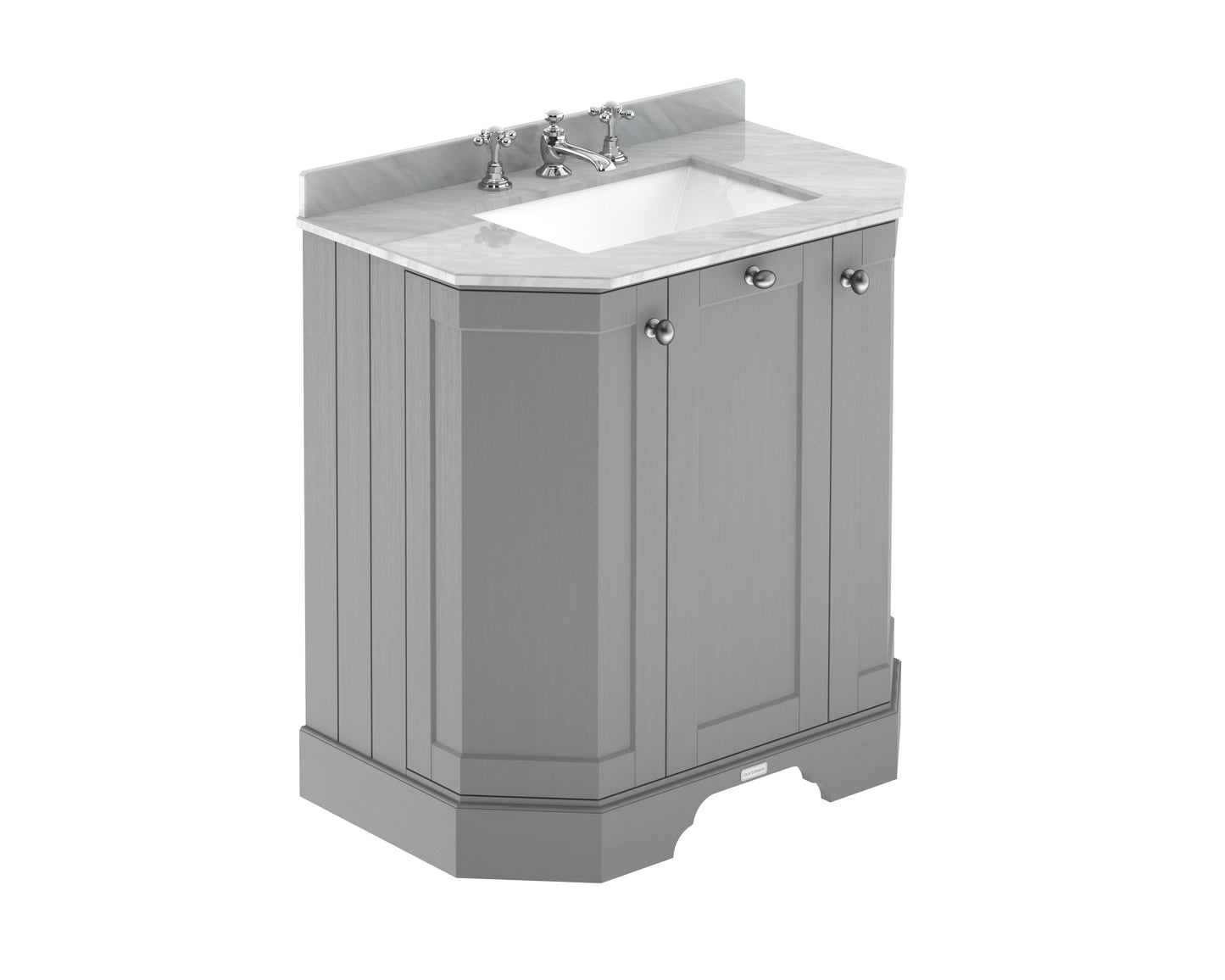Hudson Reed 750mm 3-Door Angled Unit & Marble Top 3TH