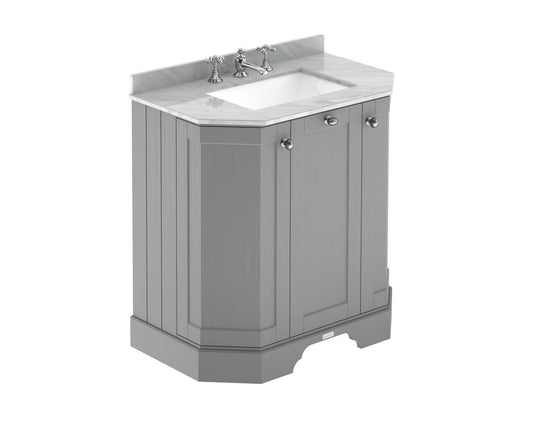 Hudson Reed 750mm 3-Door Angled Unit & Marble Top 3TH