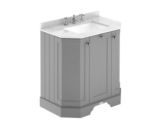 Hudson Reed 750mm 3-Door Angled Unit & Marble Top 3TH