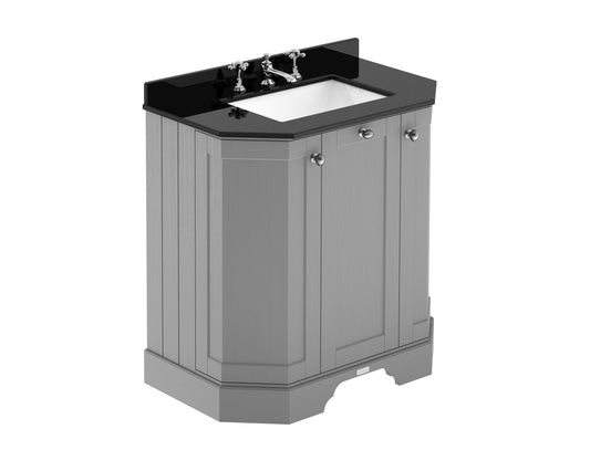 Hudson Reed 750mm 3-Door Angled Unit & Marble Top 3TH