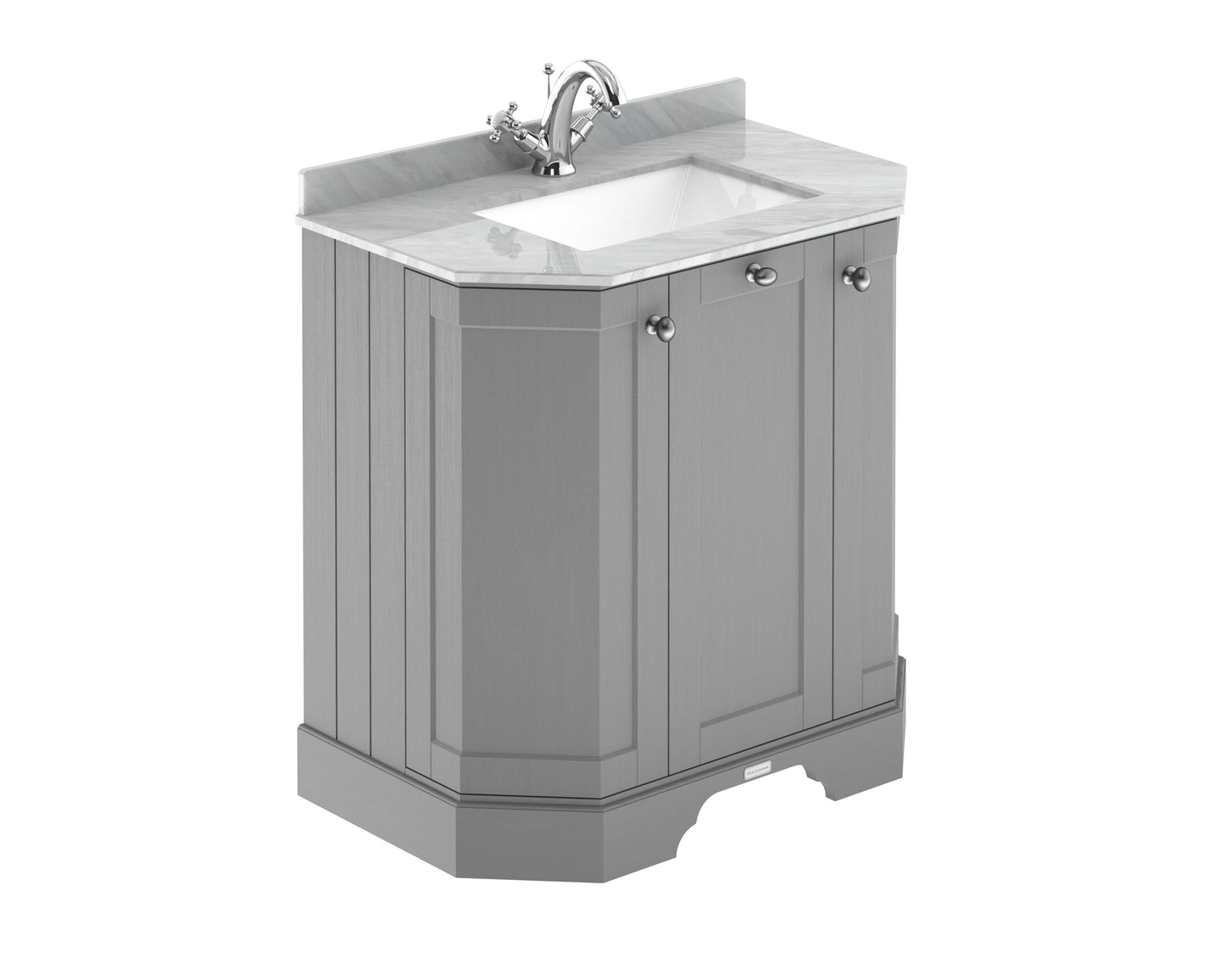 Hudson Reed 750mm 3-Door Angled Unit & Marble Top 1TH