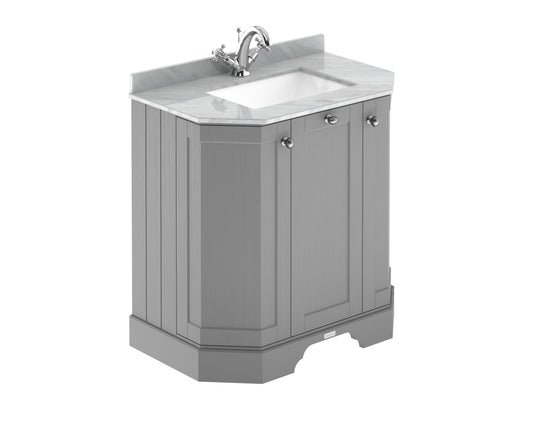 Hudson Reed 750mm 3-Door Angled Unit & Marble Top 1TH