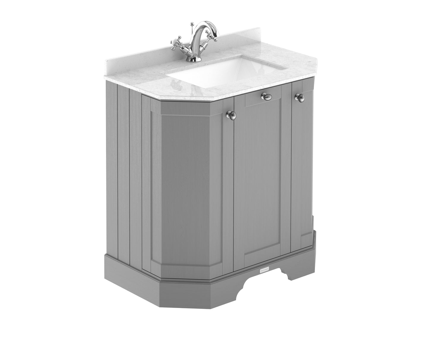 Hudson Reed 750mm 3-Door Angled Unit & Marble Top 1TH