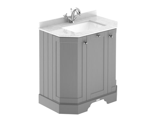 Hudson Reed 750mm 3-Door Angled Unit & Marble Top 1TH