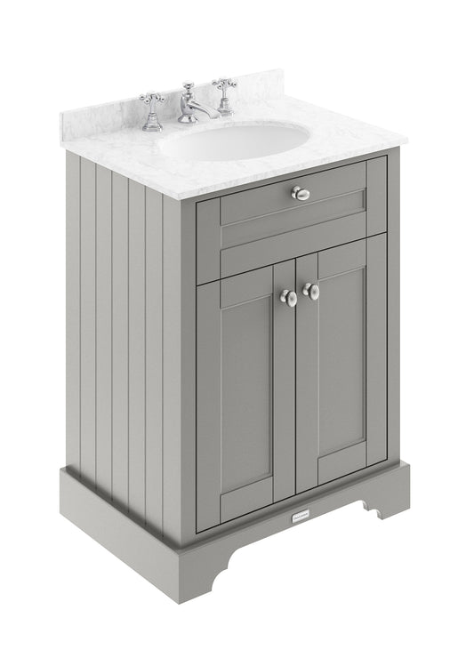 Hudson Reed 600mm Cabinet & Marble Top (3TH)