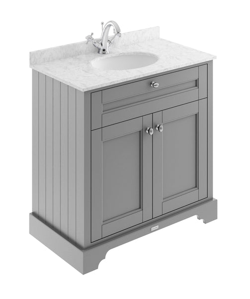 Hudson Reed 800mm Cabinet & Marble Top (1TH)