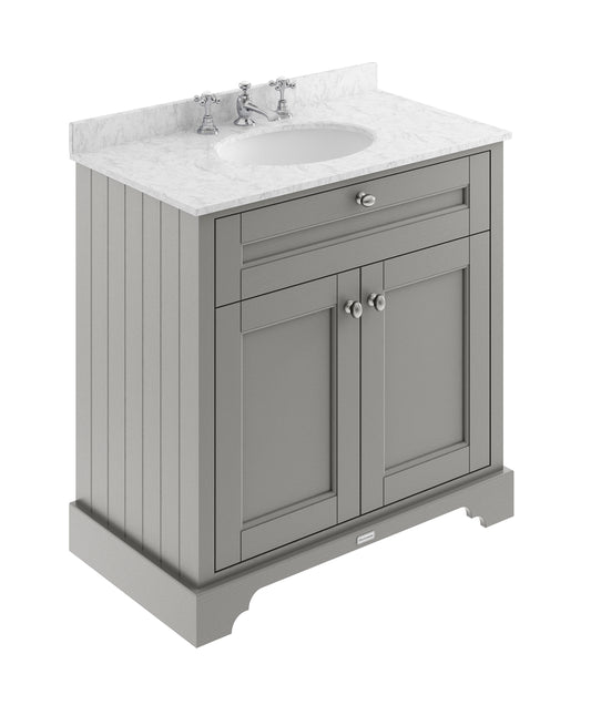Hudson Reed 800mm Cabinet & Marble Top (3TH)