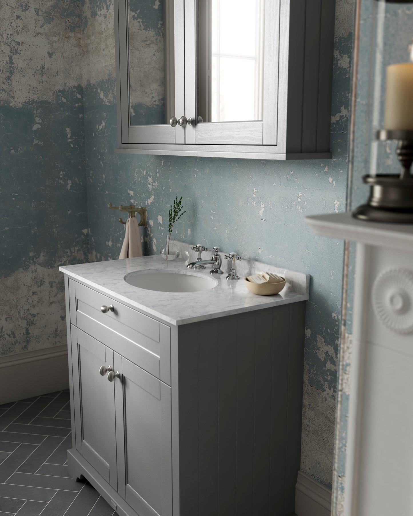 Hudson Reed 800mm Cabinet & Marble Top (3TH)