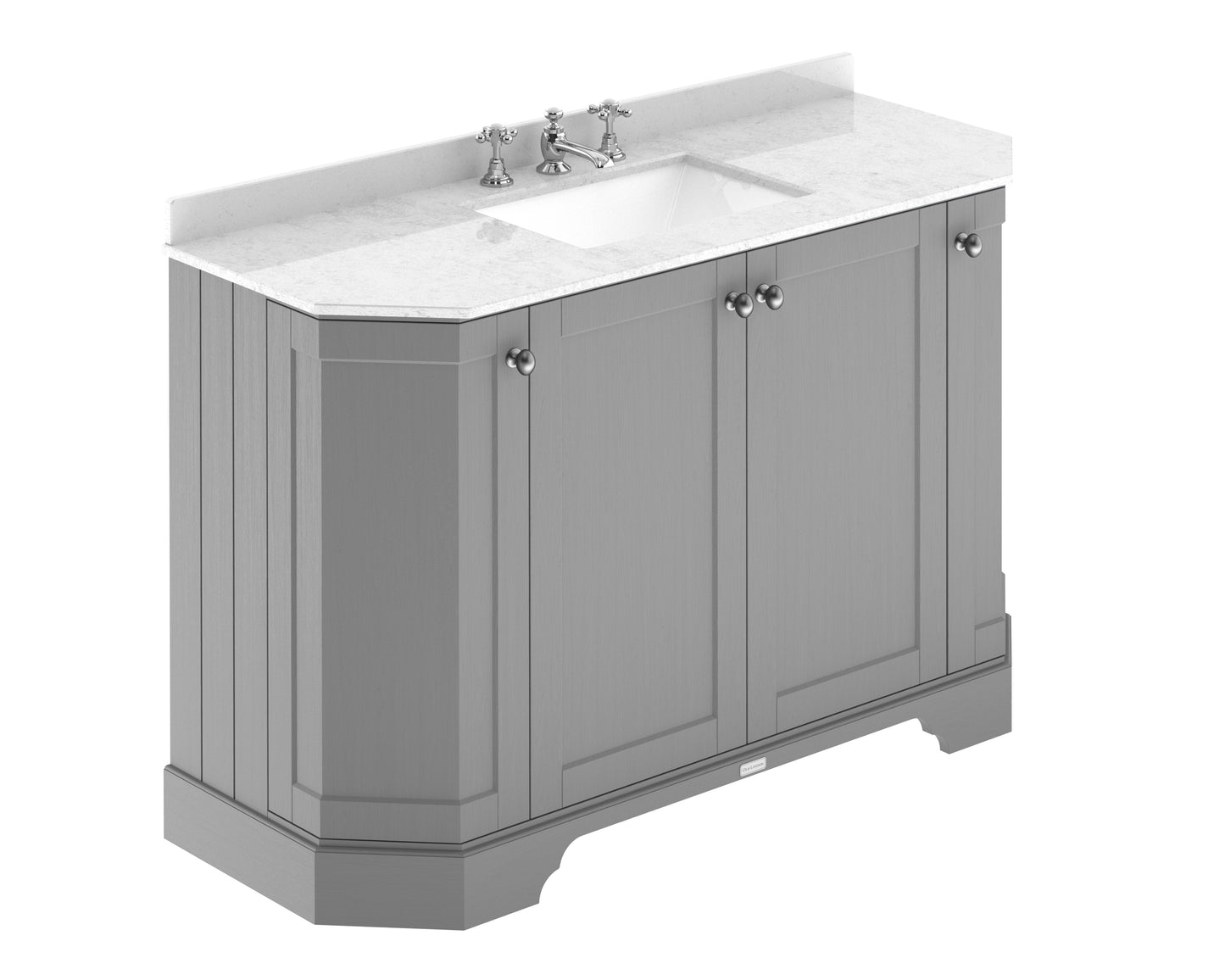 Hudson Reed 1200mm 4-Door Angled Unit & Marble Top 3TH