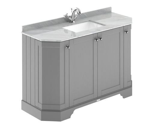 Hudson Reed 1200mm 4-Door Angled Unit & Marble Top 1TH