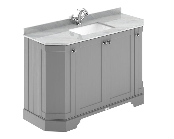Hudson Reed 1200mm 4-Door Angled Unit & Marble Top 1TH