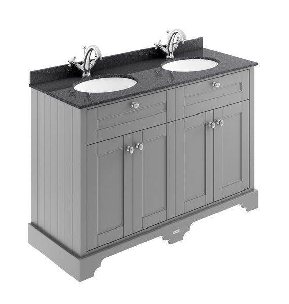 Hudson Reed 1200mm Cabinet & Double Marble Top (1TH)
