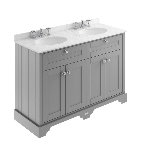 Hudson Reed 1200mm Cabinet & Double Marble Top (3TH)