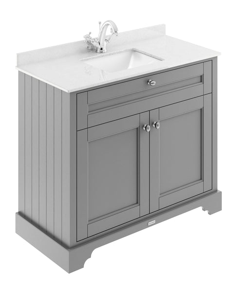 Hudson Reed 1000mm Cabinet & Marble Top (1TH)