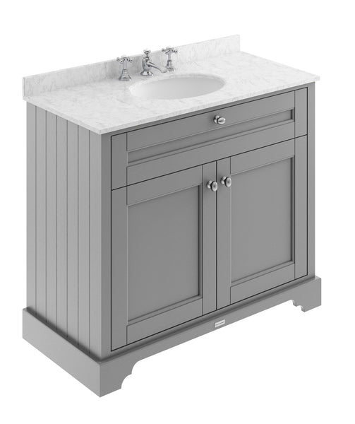 Hudson Reed 1000mm Cabinet & Marble Top (3TH)