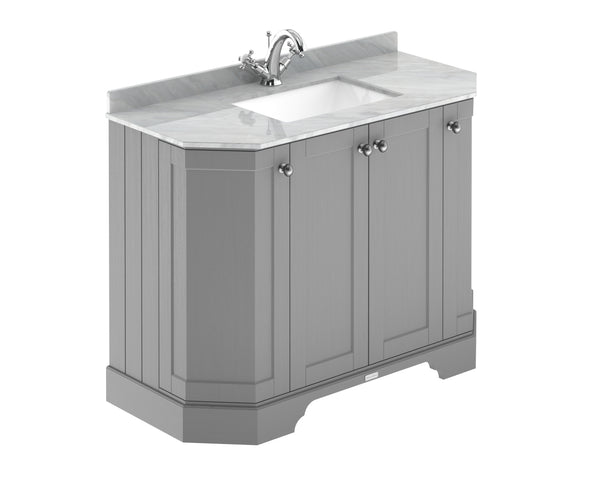 Hudson Reed 1000mm 4-Door Angled Unit & Marble Top 1TH