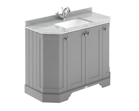 Hudson Reed 1000mm 4-Door Angled Unit & Marble Top 1TH