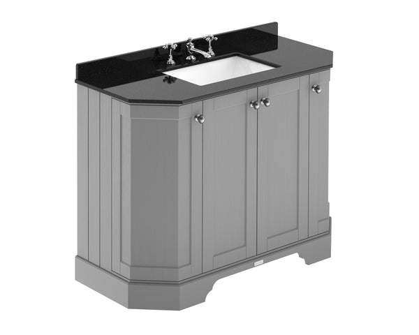 Hudson Reed 1000mm 4-Door Angled Unit & Marble Top 3TH