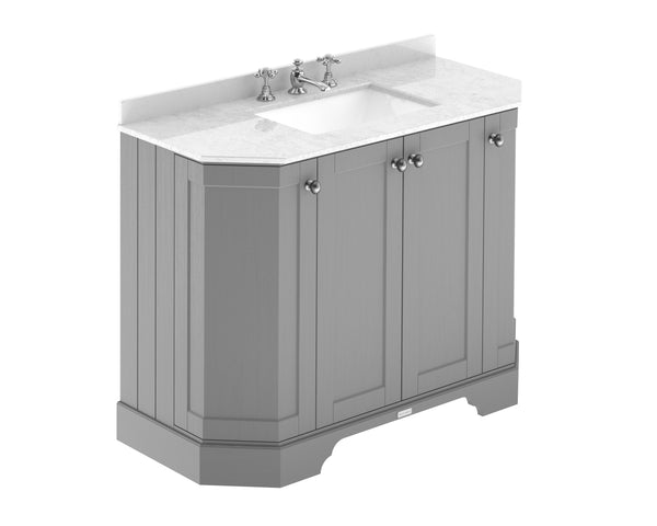 Hudson Reed 1000mm 4-Door Angled Unit & Marble Top 3TH