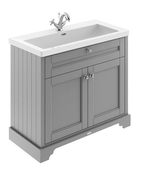 Hudson Reed 1000mm 2-Door Unit & Contemporary Fireclay Basin 1TH