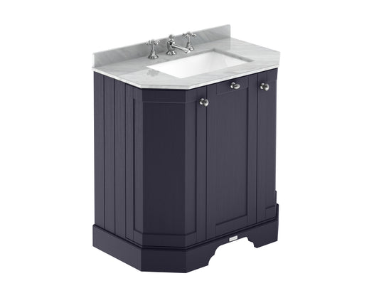 Hudson Reed 750mm 3-Door Angled Unit & Marble Top 3TH