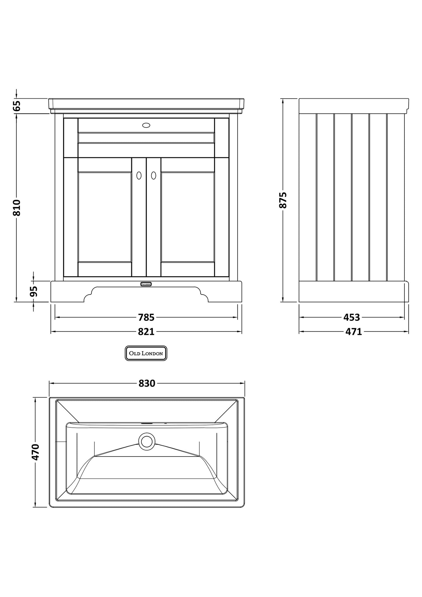 Hudson Reed 800mm 2-Door Vanity & Classic Basin 0TH