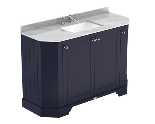 Hudson Reed 1200mm 4-Door Angled Unit & Marble Top 3TH