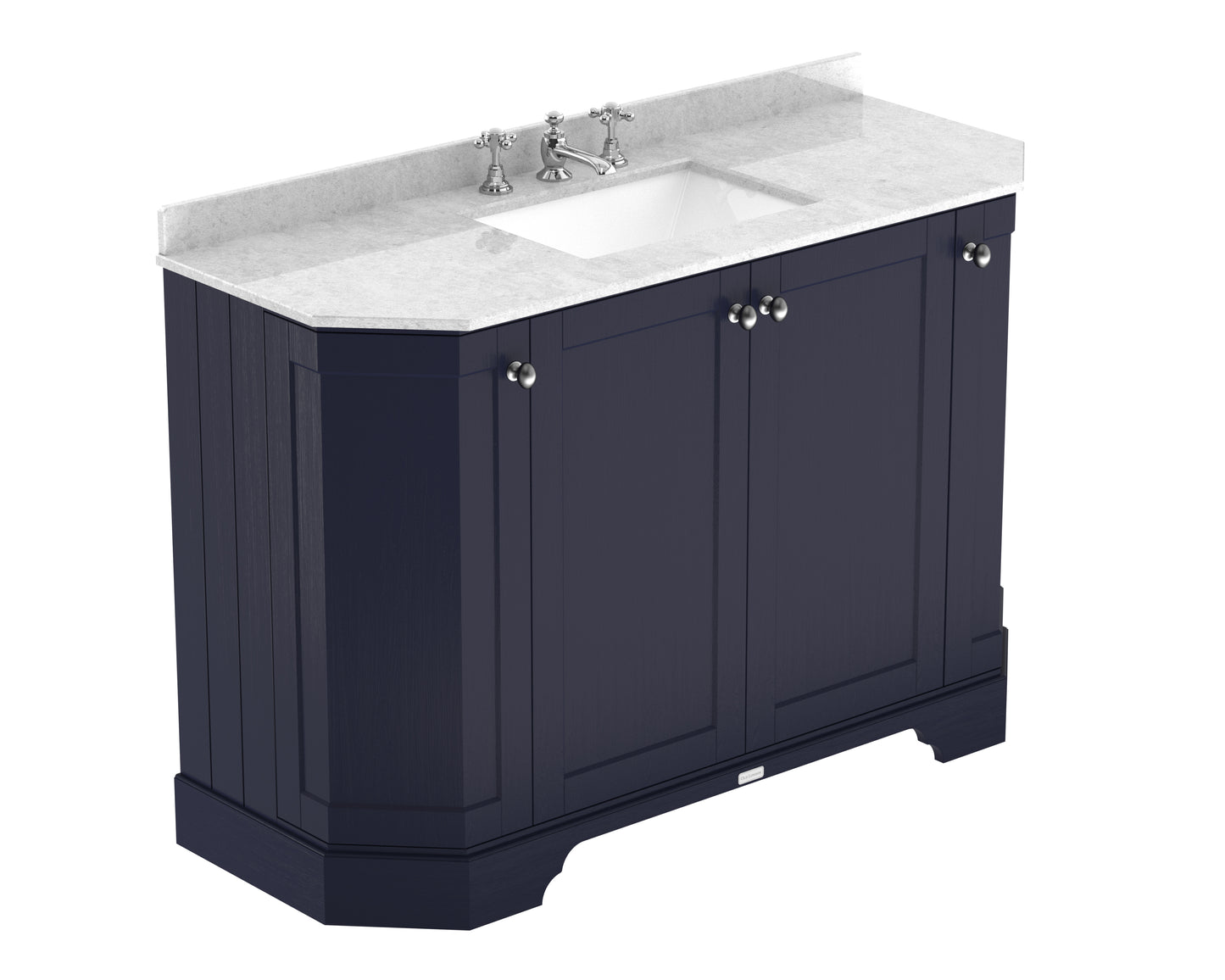 Hudson Reed 1200mm 4-Door Angled Unit & Marble Top 3TH