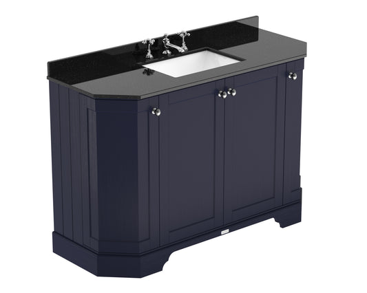 Hudson Reed 1200mm 4-Door Angled Unit & Marble Top 3TH