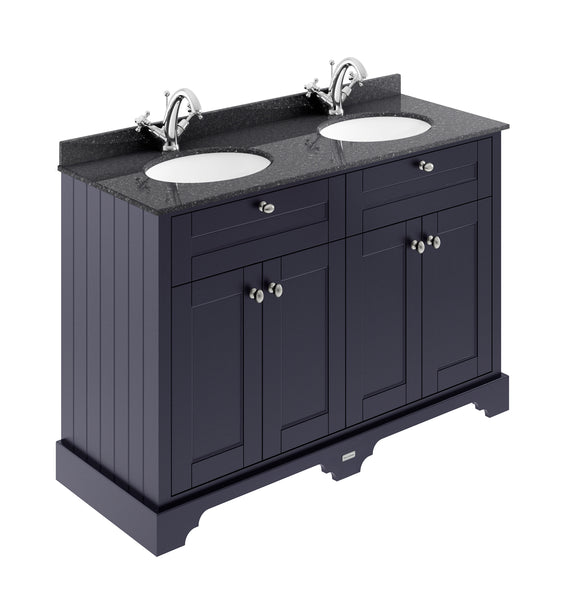 Hudson Reed 1200mm Cabinet & Double Marble Top (1TH)