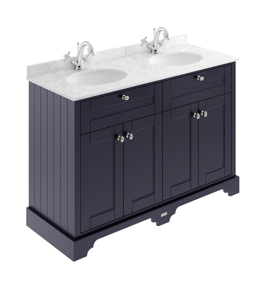 Hudson Reed 1200mm Cabinet & Double Marble Top (1TH)