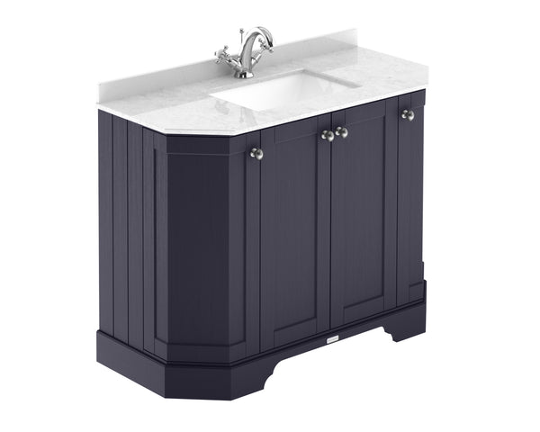 Hudson Reed 1000mm 4-Door Angled Unit & Marble Top 1TH