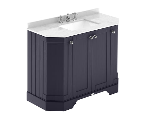Hudson Reed 1000mm 4-Door Angled Unit & Marble Top 3TH