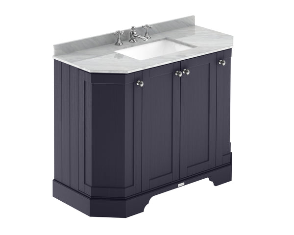 Hudson Reed 1000mm 4-Door Angled Unit & Marble Top 3TH