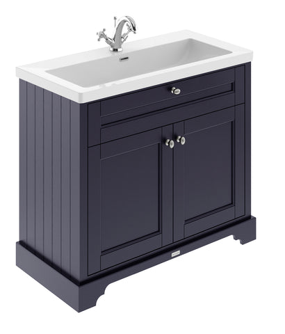 Hudson Reed 1000mm 2-Door Unit & Contemporary Fireclay Basin 1TH