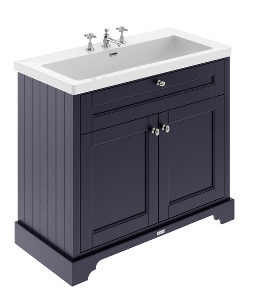 Hudson Reed 1000mm 2-Door Unit & Contemporary Fireclay Basin 3TH