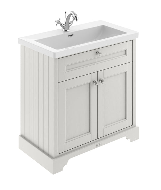 Hudson Reed 800mm 2-Door Unit & Contemporary Fireclay Basin 1TH