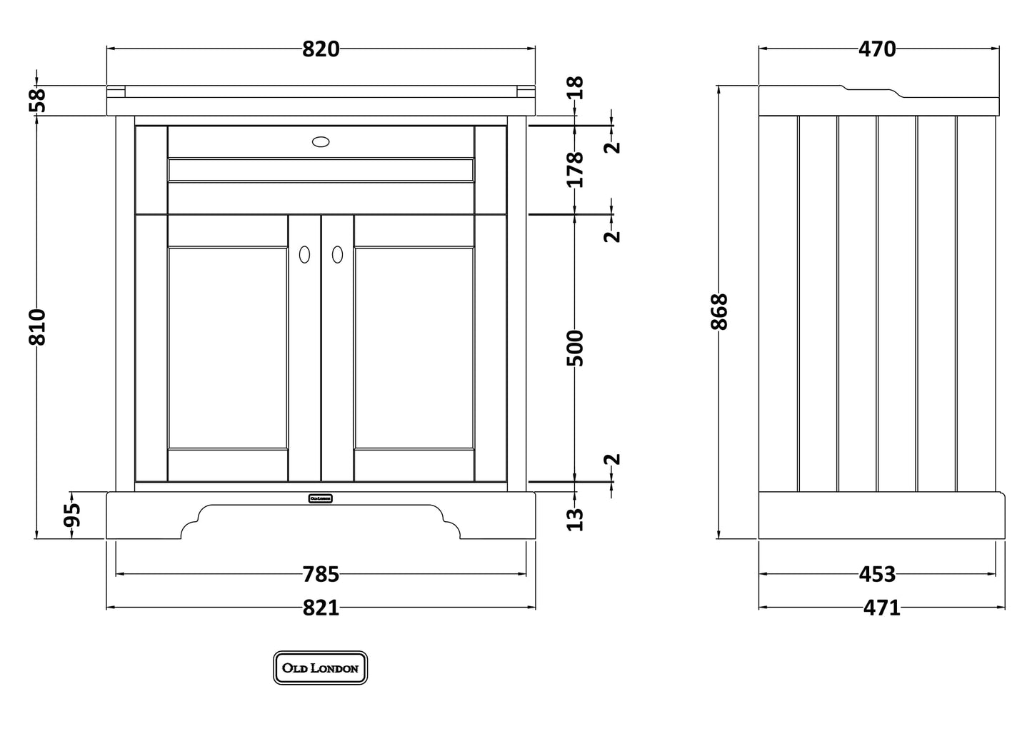Hudson Reed 800mm Cabinet & Basin (1TH)