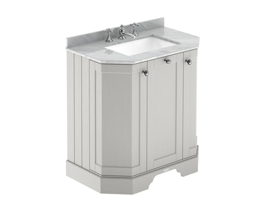 Hudson Reed 750mm 3-Door Angled Unit & Marble Top 3TH