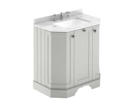 Hudson Reed 750mm 3-Door Angled Unit & Marble Top 3TH