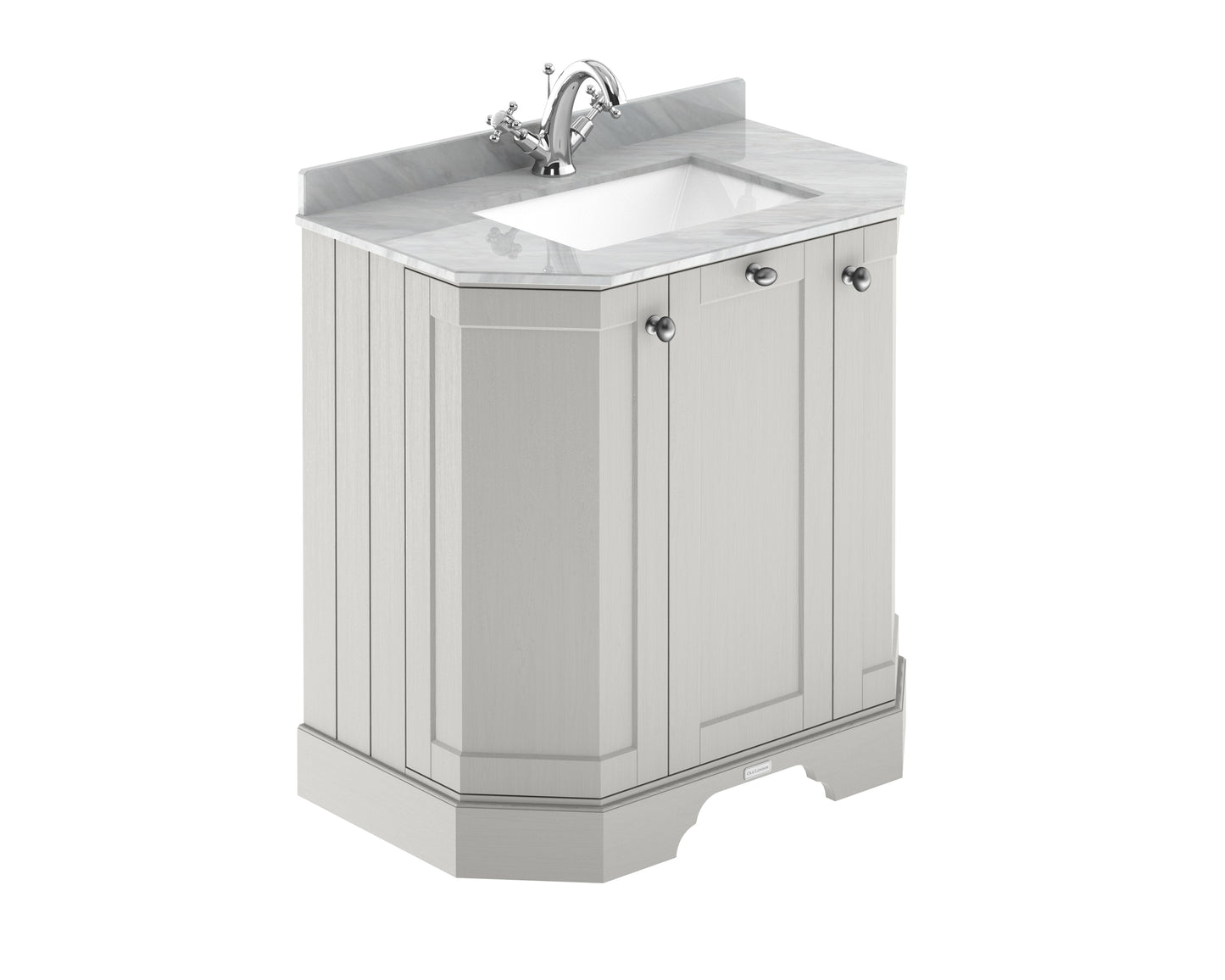 Hudson Reed 750mm 3-Door Angled Unit & Marble Top 1TH