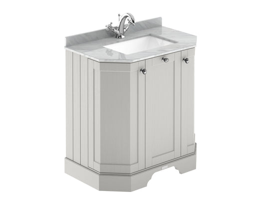 Hudson Reed 750mm 3-Door Angled Unit & Marble Top 1TH