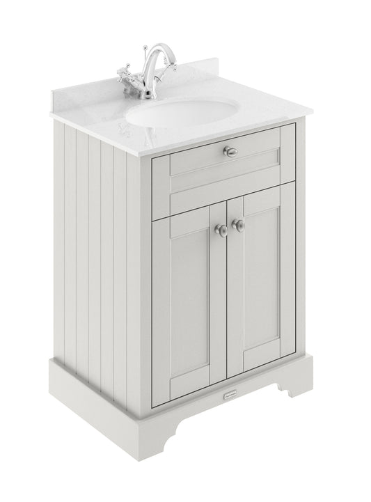 Hudson Reed 600mm Cabinet & Marble Top (1TH)