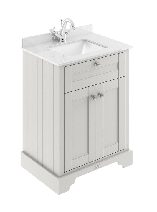 Hudson Reed 600mm Cabinet & Marble Top (1TH)