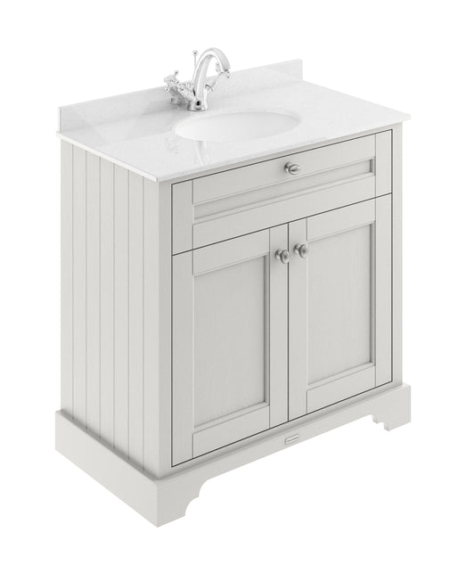 Hudson Reed 800mm Cabinet & Marble Top (1TH)