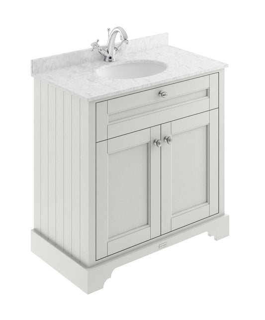Hudson Reed 800mm Cabinet & Marble Top (1TH)