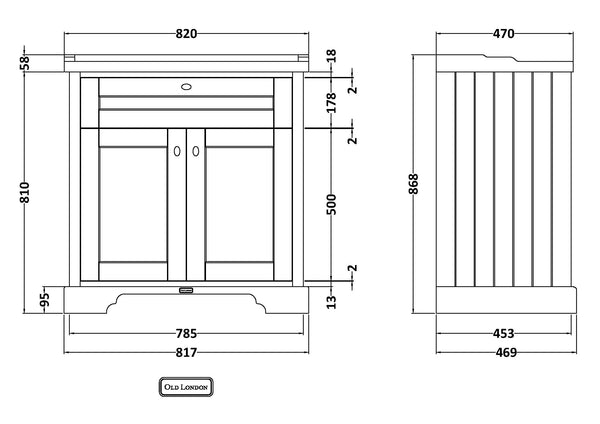 Hudson Reed 800mm Cabinet & Basin (3TH)
