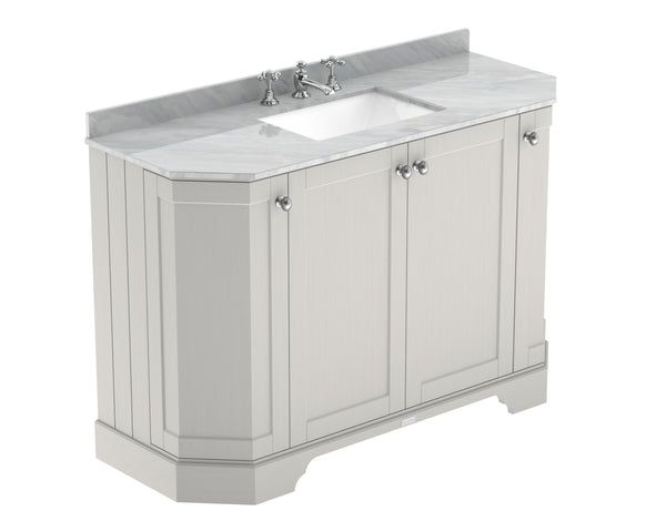 Hudson Reed 1200mm 4-Door Angled Unit & Marble Top 3TH